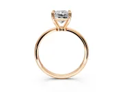 Minimalist Solitaire Engagement Ring Setting for Radiant Cut Center with Thin Band and Prong Head in Rose Gold