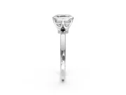Solitaire Engagement Ring Setting for Asscher Cut Center with Plain Band and Tulip Prong Head in Platinum