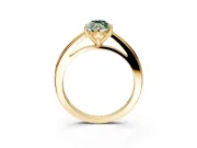 Solitaire Engagement Ring Setting for Fancy Green Marquise Center with Flat-Sided Plain Band and Prong Head in Yellow Gold