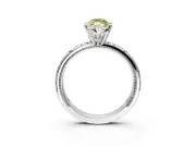 Solitaire Engagement Ring Setting for Fancy Yellow Marquise Center with Scrollwork Band and Prong Head in Sterling Silver