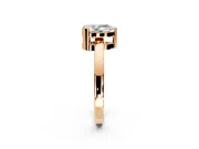 Solitaire Engagement Ring Setting for Pear-Shaped Center with Plain Band and Flat Tab Prong Head in Rose Gold
