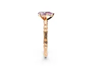 Solitaire Engagement Ring Setting for Fancy Pink Pear-Shaped Center with Bamboo Band and Prong Head in Rose Gold