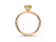 Low-Set Solitaire Engagement Ring Setting for Fancy Yellow Princess Cut Center with Thin Plain Band and Prong Head in Rose Gold