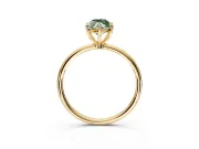 Solitaire Engagement Ring Setting for Fancy Green Marquise Center with Straight Thin Band and Prong Head in Yellow Gold