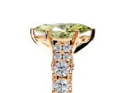 Solitaire Engagement Ring Setting for Fancy Yellow Marquise Center with Pave Cathedral Shoulders and Prong Head in Rose Gold