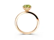 Solitaire Engagement Ring Setting for Fancy Yellow Round Cut Center with Thin Rounded Plain Band and Prong Head in Rose Gold