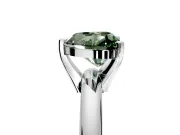 Solitaire Engagement Ring Setting for Fancy Green Heart-Shaped Center with Wire Band and Prong Head in Platinum