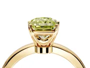 Solitaire Engagement Ring Setting for Fancy Yellow Radiant Cut Center with Plain Band and Tulip Prong Head in Yellow Gold