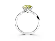 Solitaire Engagement Ring Setting for Fancy Yellow Cushion Cut Center with Plain Split Shank and Prong Head in White Gold