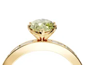 Solitaire Engagement Ring Setting for Fancy Yellow Marquise Center with Channel Baguette Band and Prong Head in Yellow Gold