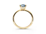 Minimalist Solitaire Engagement Ring Setting for Fancy Blue Pear-Shaped Center with Thin Band and Prong Head in Yellow Gold