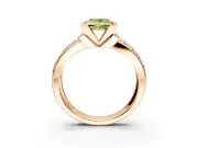 Bezel Engagement Ring Setting for Fancy Yellow Princess Cut Center with Wide Channel-Set Band and Bezel Head in Rose Gold