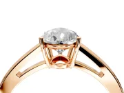 Solitaire Engagement Ring Setting for Pear-Shaped Center with Open Cathedral Shoulders and Prong Head in Rose Gold