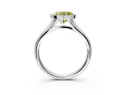 Solitaire Engagement Ring Setting for Fancy Yellow Heart-Shaped Center with V Split Shank and Bezel Head in Sterling Silver