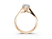 Solitaire Engagement Ring Setting for Cushion Cut Center with Round Cut Channel Band and Prong Head in Rose Gold