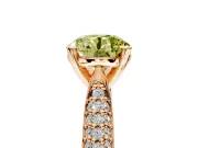 Solitaire Engagement Ring Setting for Fancy Yellow Round Cut Center with Multi-Row Accents and Prong Head in Rose Gold