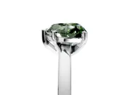 Solitaire Engagement Ring Setting for Fancy Green Heart-Shaped Center with Basket Rail and Prong Head in Sterling Silver