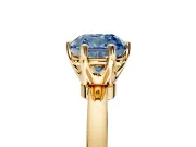 Solitaire Engagement Ring Setting for Fancy Blue Cushion Cut Center with Plain Band and Tulip Prong Head in Yellow Gold