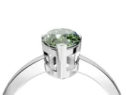 Solitaire Engagement Ring Setting for Fancy Green Marquise Center with Plain Band and Flat Tab Prong Head in White Gold