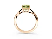 Solitaire Engagement Ring Setting for Fancy Yellow Princess Cut Center with Plain Bypass Twist Band and Prong Head in Rose Gold