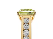 Solitaire Engagement Ring Setting for Fancy Yellow Princess Cut Center with Cathedral Channel Band and Prong Head in Yellow Gold
