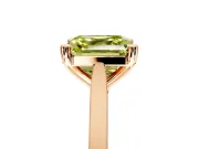 Solitaire Engagement Ring Setting for Fancy Yellow Asscher Cut Center with Tapered Shoulders and Prong Head in Rose Gold