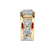 Solitaire Engagement Ring Setting for Cushion Cut Center with Graduated Shared Prongs and Prong Head in Yellow Gold