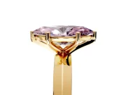 Solitaire Engagement Ring Setting for Fancy Pink Marquise Center with Wide Knife Ridge Band and Prong Head in Yellow Gold