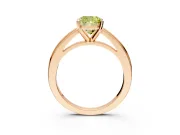Solitaire Engagement Ring Setting for Fancy Yellow Cushion Cut Center with Flat-Sided Plain Band and Prong Head in Rose Gold