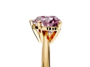 Solitaire Engagement Ring Setting for Fancy Pink Heart-Shaped Center with Knife Ridge Band and Claw Prong Head in Yellow Gold