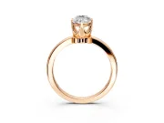 Solitaire Engagement Ring Setting for Marquise Center with Plain Band and Tulip Prong Head in Rose Gold