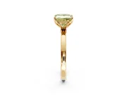 Solitaire Engagement Ring Setting for Fancy Yellow Princess Cut Center with Thin Rounded Plain Band and Prong Head in Yellow Gold