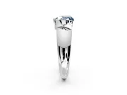 Tension Engagement Ring Setting for Fancy Blue Heart-Shaped Center with Wide Flat Band and Tension Head in White Gold