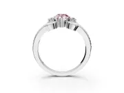 Solitaire Engagement Ring Setting for Fancy Pink Pear-Shaped Center with Twisted Band and Scroll Prong Head in Platinum