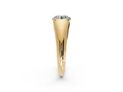 Tension Engagement Ring Setting for Round Cut Center with Wide Tapered Band and Tension Head in Yellow Gold