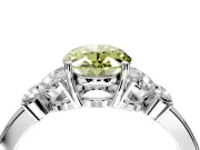 Solitaire Engagement Ring Setting for Fancy Yellow Oval Center with Marquise Flower Shoulders and Prong Head in Platinum