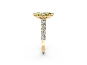 Shared-Prong Engagement Ring Setting for Fancy Yellow Marquise Center with Graduated Accents and Prong Head in Yellow Gold