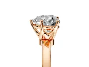 Solitaire Engagement Ring Setting for Heart-Shaped Center with Plain Band and Tulip Prong Head in Rose Gold