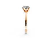 Solitaire Engagement Ring Setting for Round Cut Center with Basket Rail and Prong Head in Rose Gold