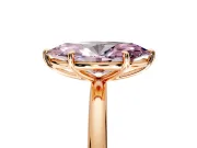 Low-Set Solitaire Engagement Ring Setting for Fancy Pink Marquise Center with Thin Plain Band and Prong Head in Rose Gold