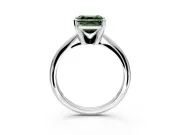 Solitaire Engagement Ring Setting for Fancy Green Asscher Cut Center with Knife Ridge Band and Claw Prong Head in Platinum
