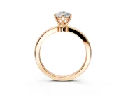 Solitaire Engagement Ring Setting for Pear-Shaped Center with Plain Band and Tulip Prong Head in Rose Gold