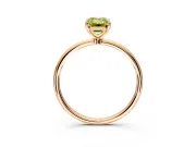 Solitaire Engagement Ring Setting for Fancy Yellow Emerald Cut Center with Straight Thin Band and Prong Head in Rose Gold