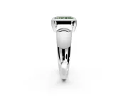 Solitaire Engagement Ring Setting for Fancy Green Radiant Cut Center with Wide Band and Bezel Head in Platinum