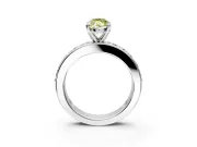 Solitaire Engagement Ring Setting for Fancy Yellow Marquise Center with Channel-Set Accents and Prong Head in Platinum