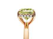 Solitaire Engagement Ring Setting for Fancy Yellow Princess Cut Center with Fine Wire Band and Prong Head in Rose Gold