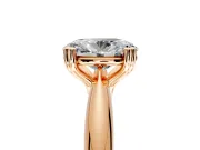 Solitaire Engagement Ring Setting for Oval Center with Reverse Tapered Band and Prong Head in Rose Gold