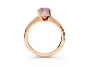 Solitaire Engagement Ring Setting for Fancy Pink Cushion Cut Center with Knife Ridge Band and Claw Prong Head in Rose Gold