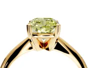 Solitaire Engagement Ring Setting for Fancy Yellow Cushion Cut Center with Knife Ridge Band and Claw Prong Head in Yellow Gold