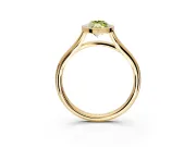 Solitaire Engagement Ring Setting for Fancy Yellow Marquise Center with V Split Shank and Bezel Head in Yellow Gold